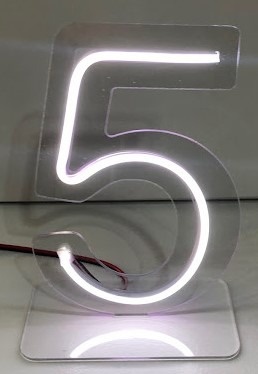 Número de Mesa de Led Branco Frio 5 - Vilegria Festas