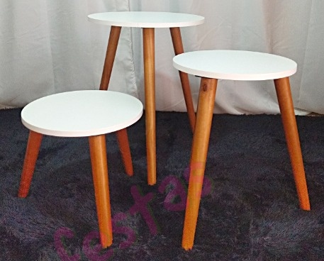 Trio de Mesa Pé Palito Baixa - Vilegria Festas