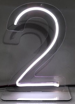 Número de Mesa de Led Branco Frio 2 - Vilegria Festas