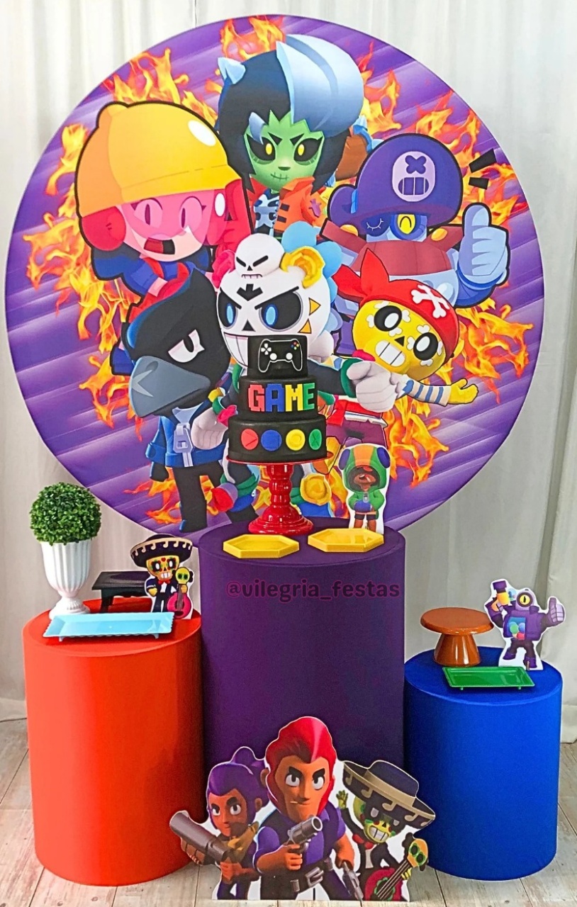 Kit Arco Íris Brawl Stars - Vilegria Festas