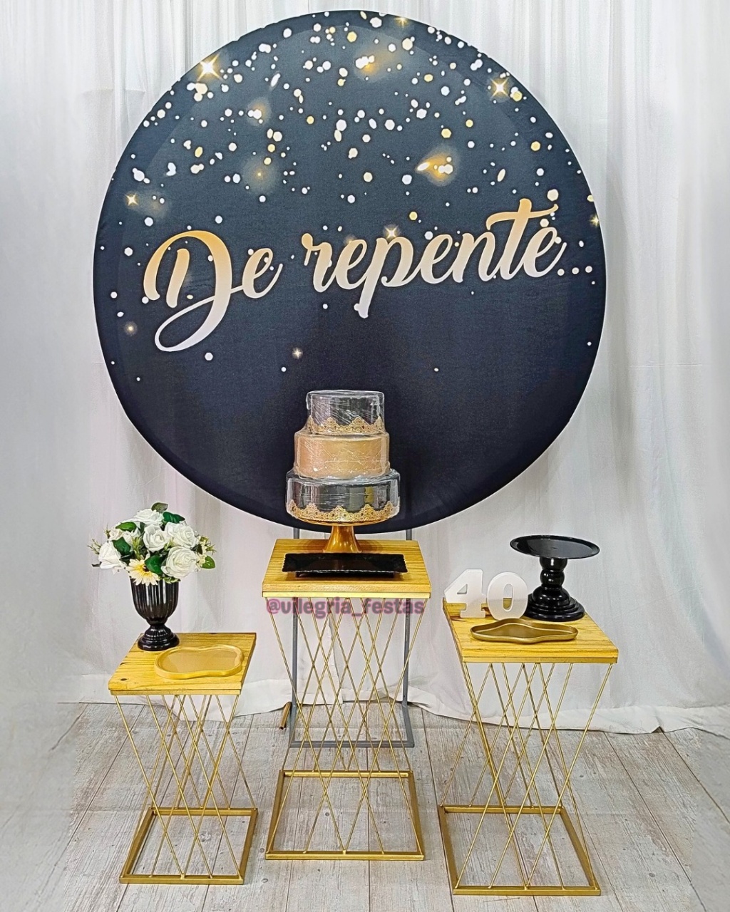 Kit Adulto Rf3 de Repente Preto Com Dourado - Vilegria Festas