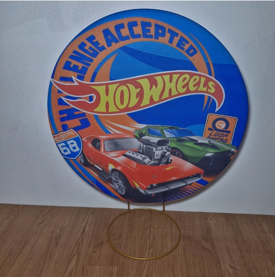 Mini Capa Painel Hot Wheelr 50Cm - DIVINA BELLAS FESTAS PEGUE E MONTE