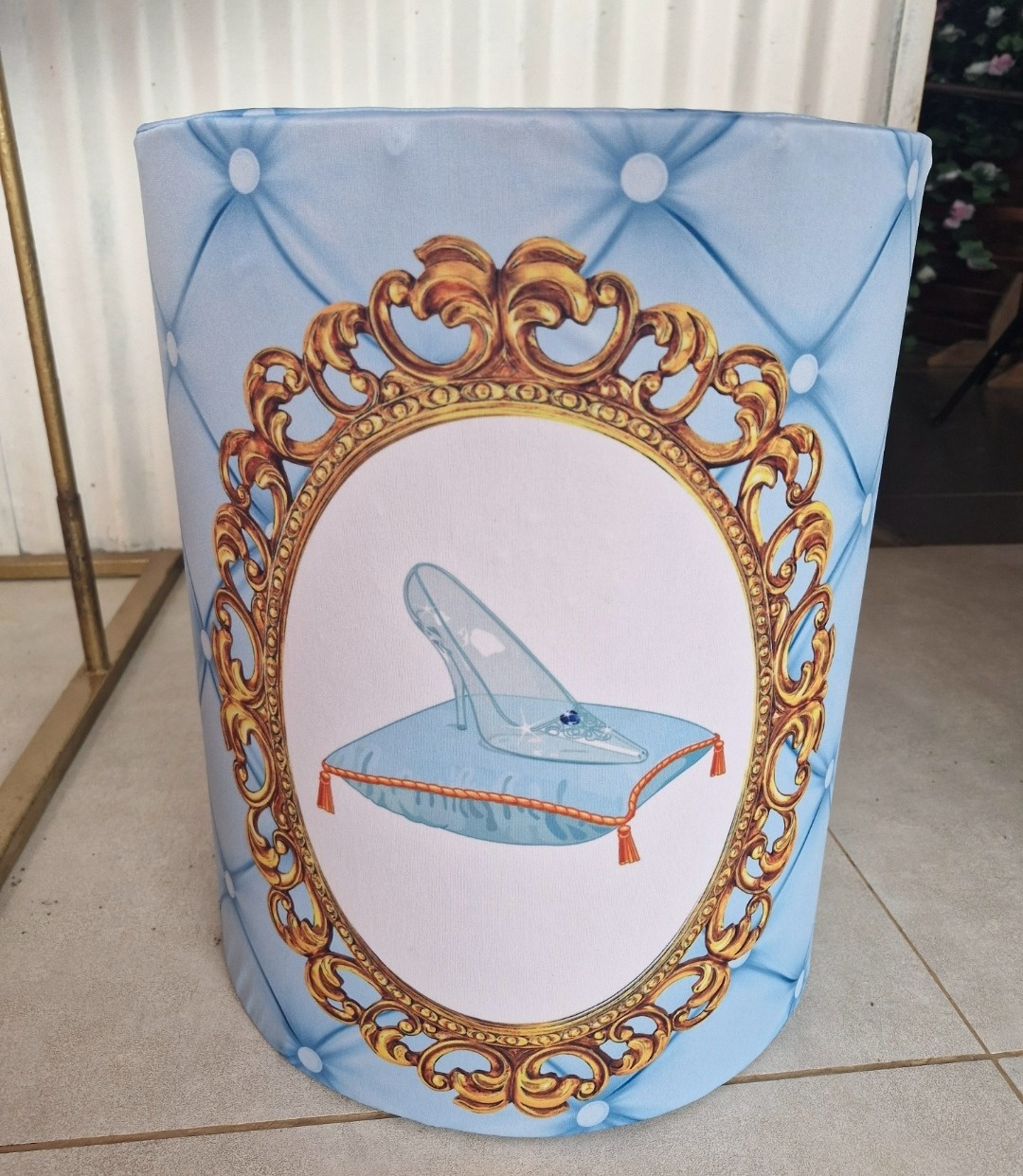 Capa de Cilindro Pricesa  P Sapatinho Cristal - DIVINA BELLAS FESTAS PEGUE E MONTE