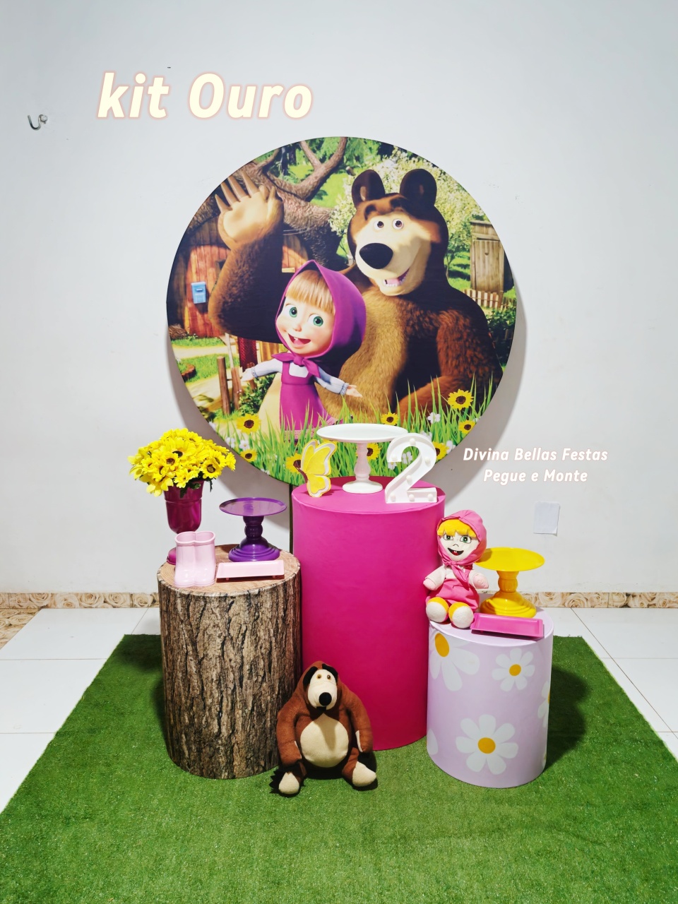 Kit Marsha E O Urso Ouro - DIVINA BELLAS FESTAS PEGUE E MONTE