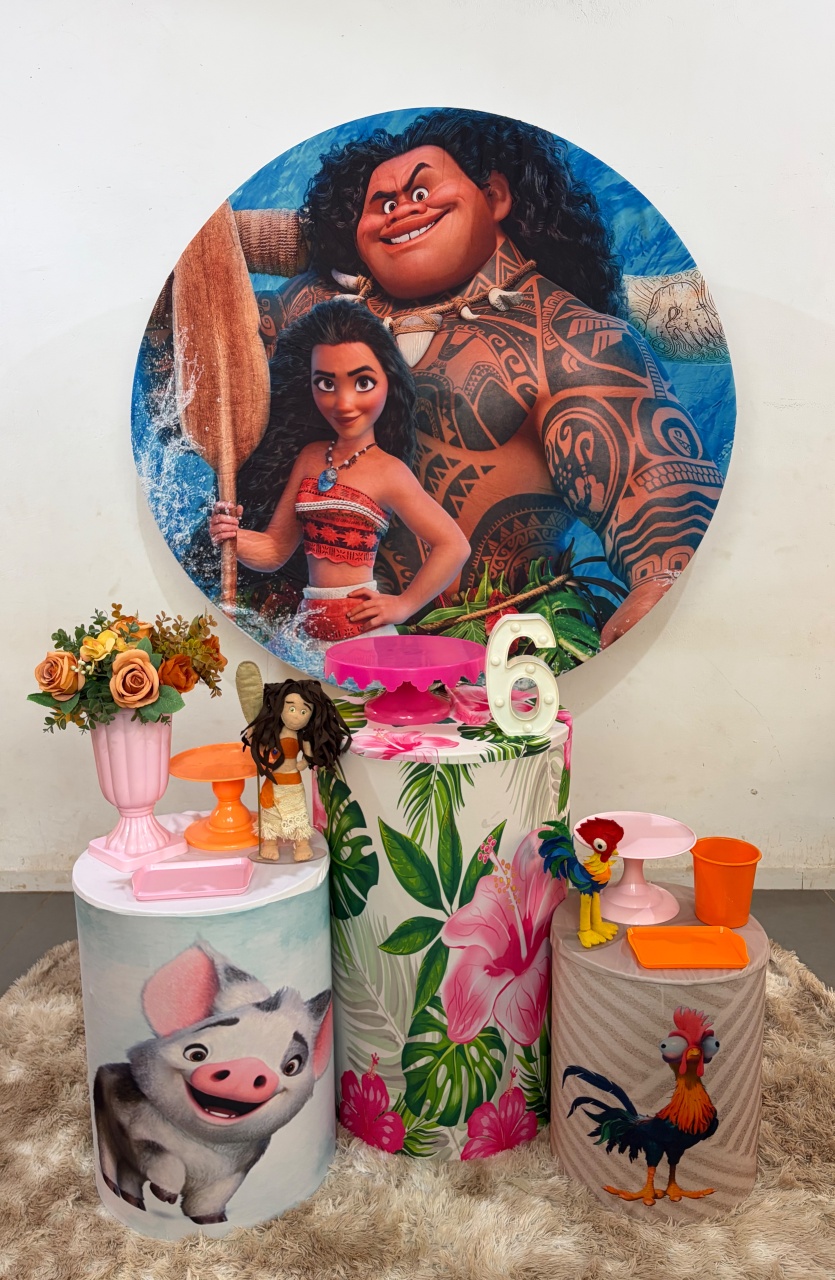 Moana E Maui Kit Ouro - DIVINA BELLAS FESTAS PEGUE E MONTE