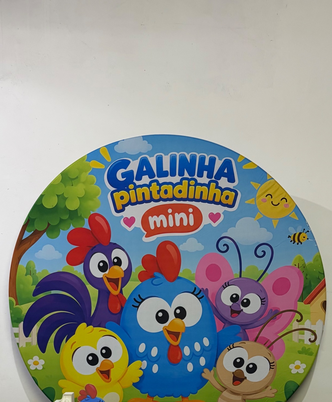 Galinha Pintadinha Mini Capa Painel Redondo 1,5 - DIVINA BELLAS FESTAS PEGUE E MONTE