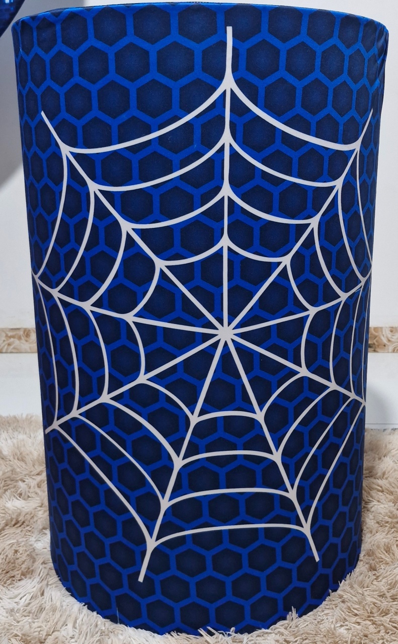 Capa Cilindro Homem Aranha G Azul Teia Aranha - DIVINA BELLAS FESTAS PEGUE E MONTE