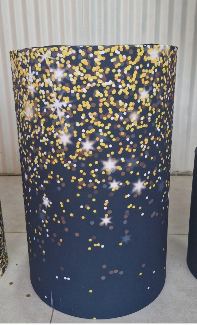 Capa Cilindro Preto Gliter G - DIVINA BELLAS FESTAS PEGUE E MONTE