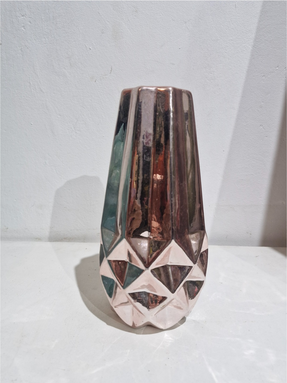 Vaso Rosé Metalizado Cerâmica - DIVINA BELLAS FESTAS PEGUE E MONTE