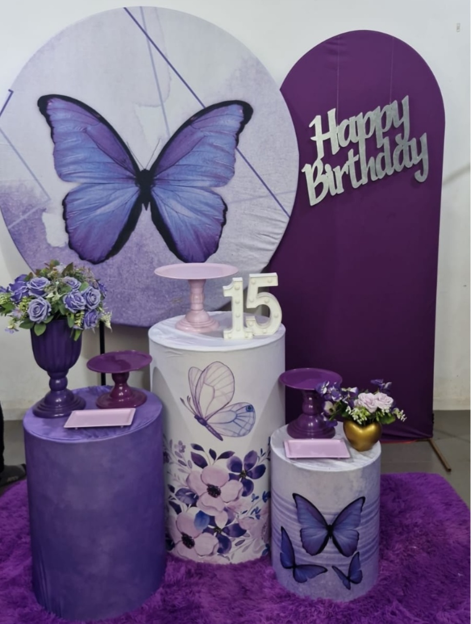 Borboleta Lilas Kit Ouro - DIVINA BELLAS FESTAS PEGUE E MONTE