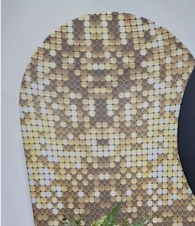 Tecido Dourado Quadriculado P/Painel Lateral - DIVINA BELLAS FESTAS PEGUE E MONTE