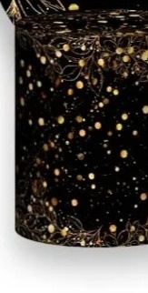 Capa Cilindro Preto C/Dourado Floral G - DIVINA BELLAS FESTAS PEGUE E MONTE