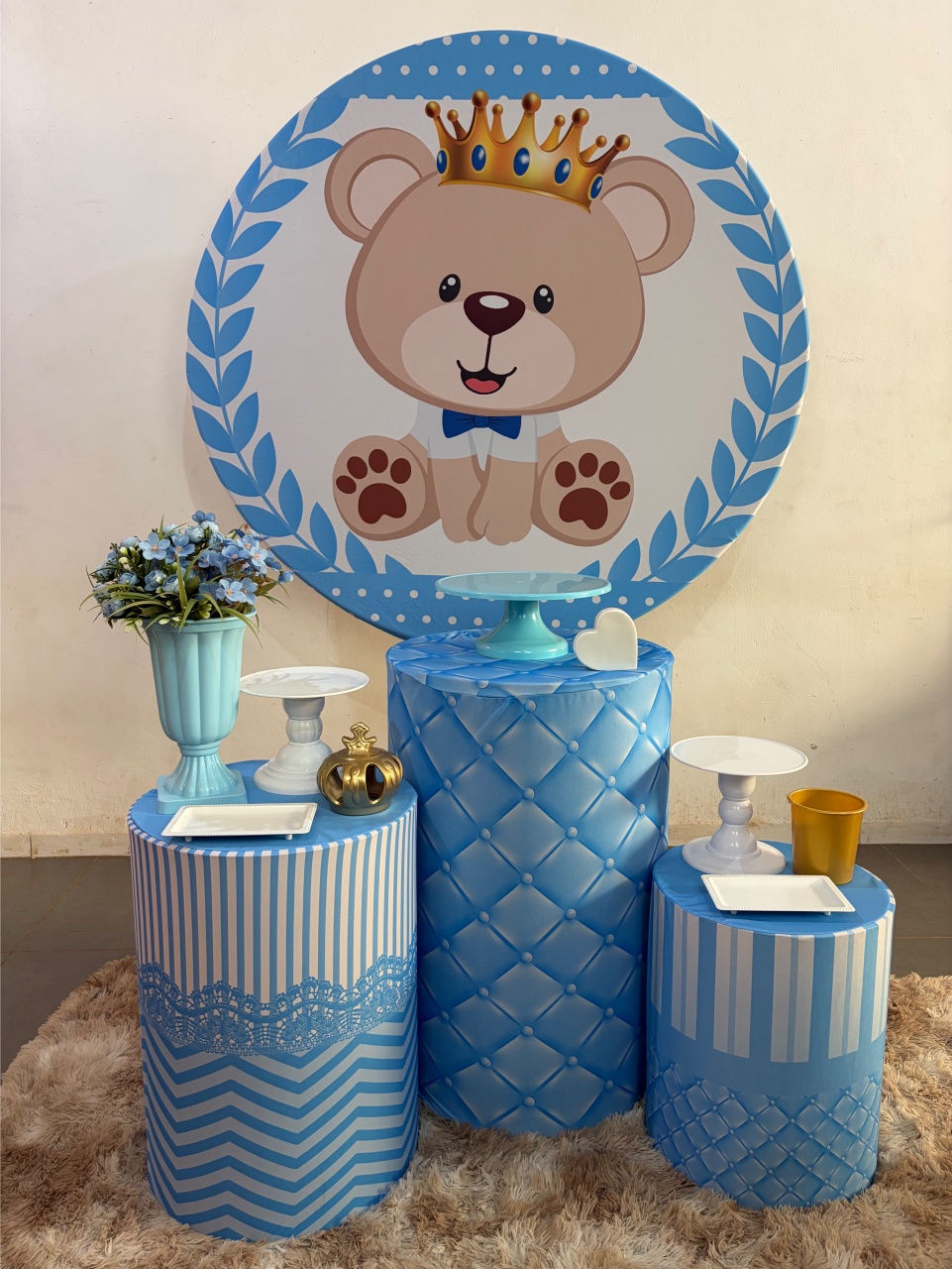 Ursinho Principe Azul Claro Kit Ouro - DIVINA BELLAS FESTAS PEGUE E MONTE