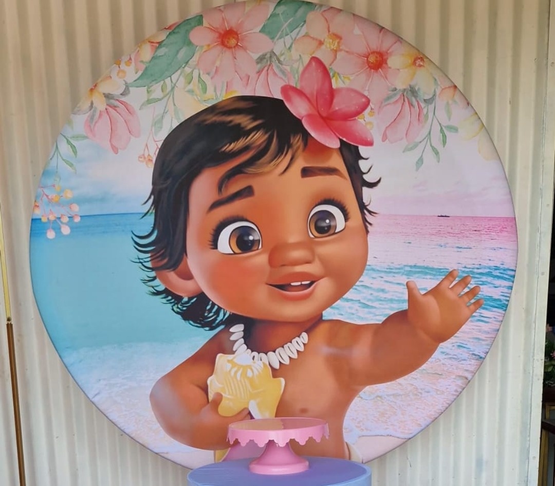 Moana Baby Capa Redondo 1,5 - DIVINA BELLAS FESTAS PEGUE E MONTE
