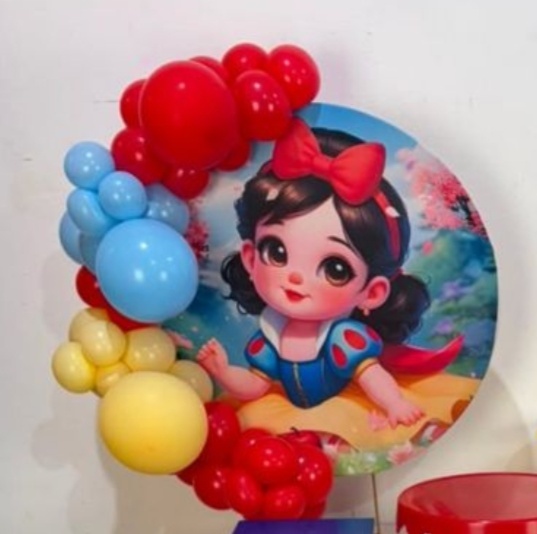 Branca de Neve Capa Mini Painel 50Cm - DIVINA BELLAS FESTAS PEGUE E MONTE
