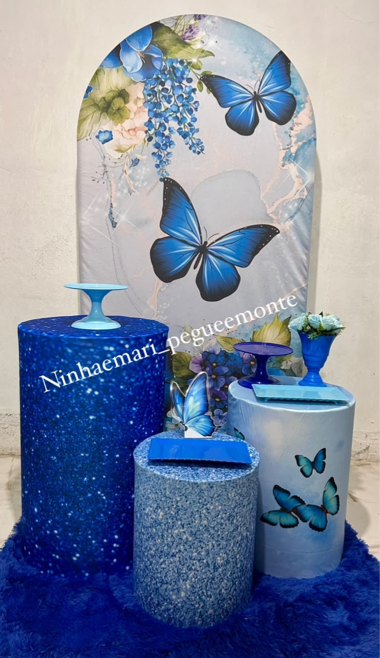 Kit Luxo Borboleta Azul - N&M-pegue e monte