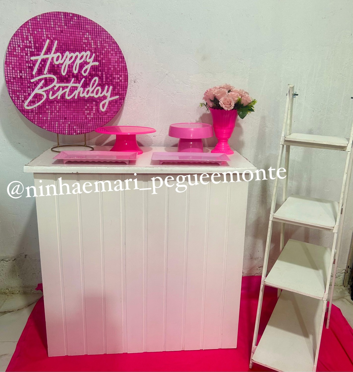 Kit Mesa Happy Birth Rosa - N&M-pegue e monte