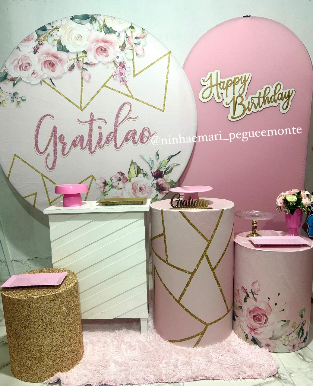 Kit Diamante Gratidão Rosa - N&M-pegue e monte