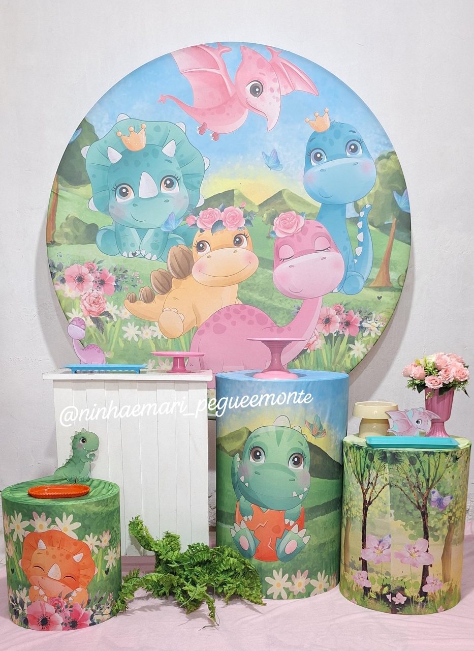 Kit Ouro Dino Baby Rosa  - N&M-pegue e monte