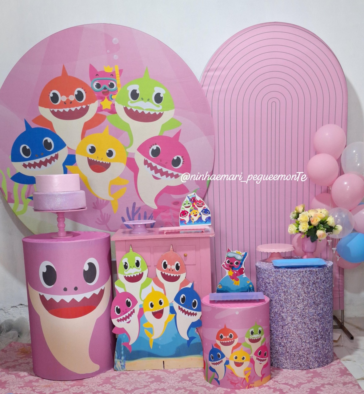 Kit Diamante Baby Shark Menina  - N&M-pegue e monte