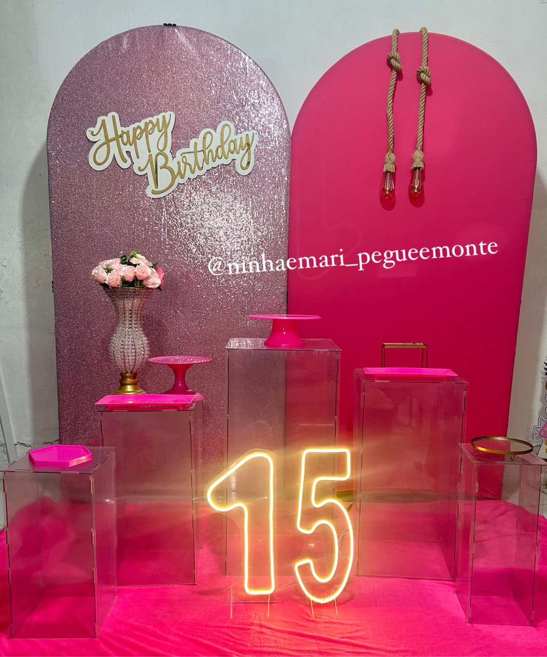 Kit Luxo 15 Anos Rosa - N&M-pegue e monte