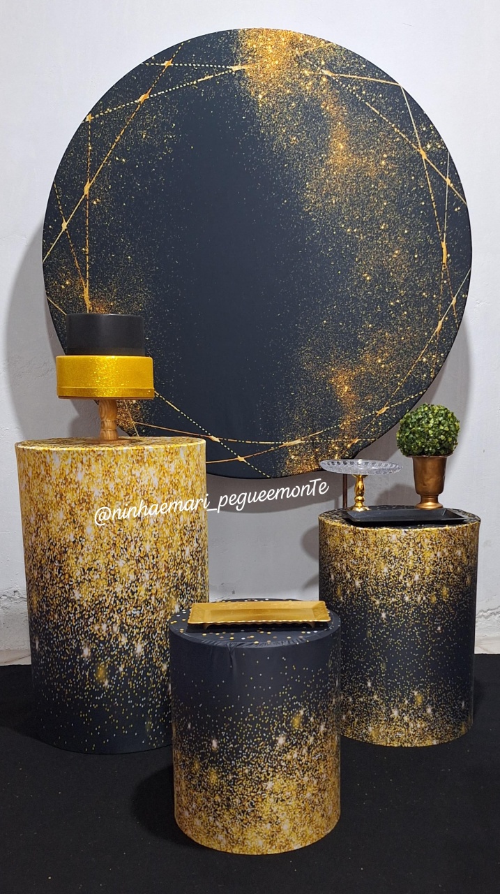 Kit Prata Glitter Dorado - N&M-pegue e monte