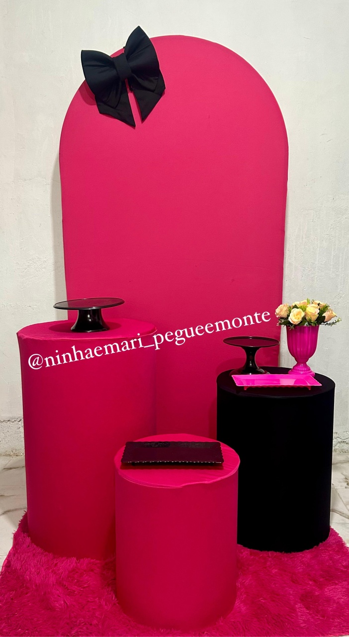 Kit Luxo Laço Rosa E Preto - N&M-pegue e monte
