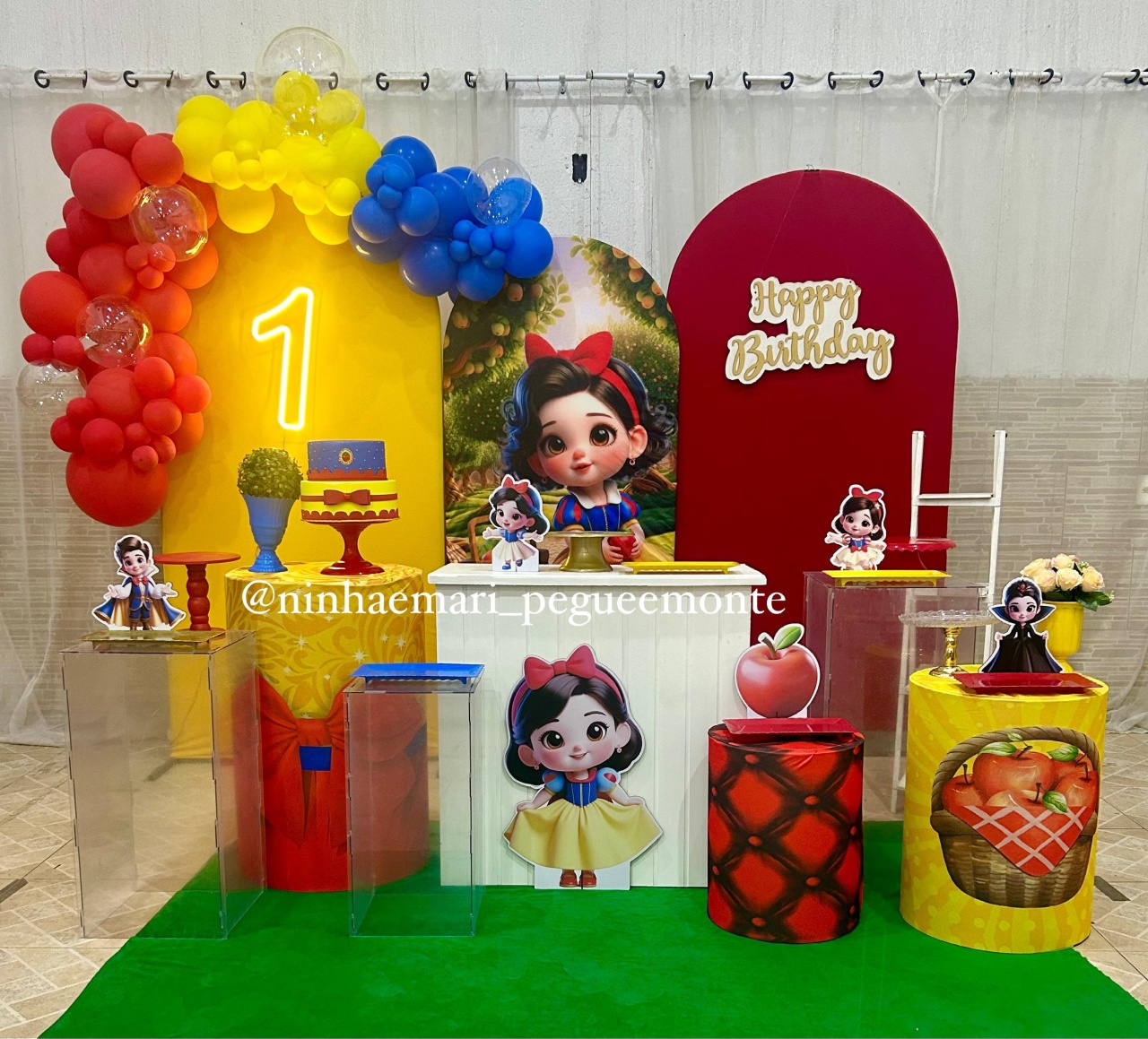 Decoração Branca de Neve Baby  - N&M-pegue e monte