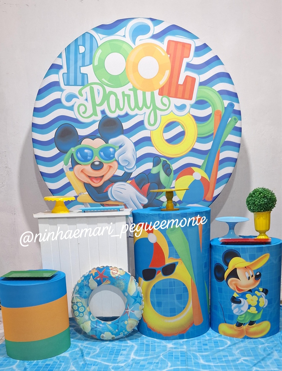 Kit Ouro Pool Party Mickey   - N&M-pegue e monte
