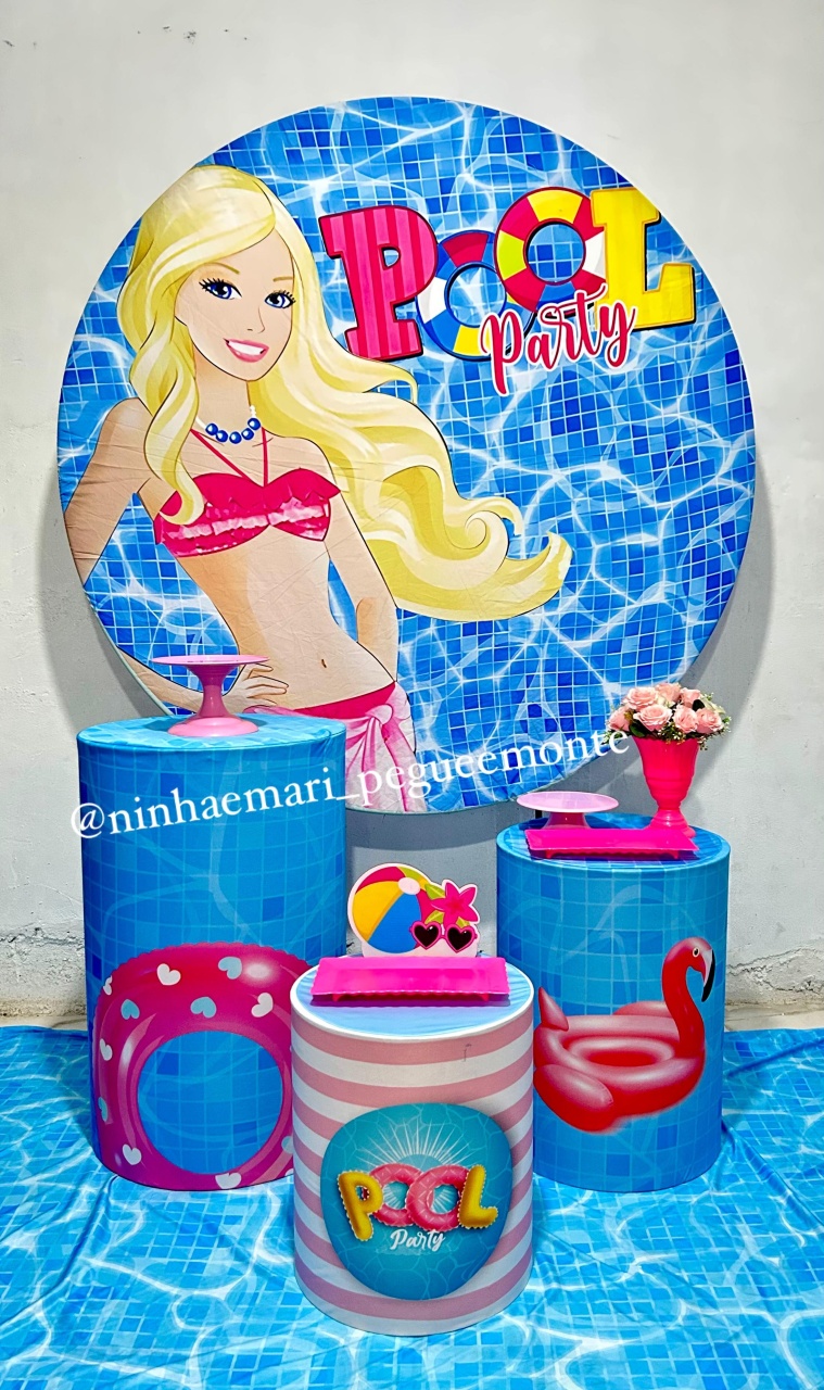 Kit Prata Barbie Pool Party - N&M-pegue e monte