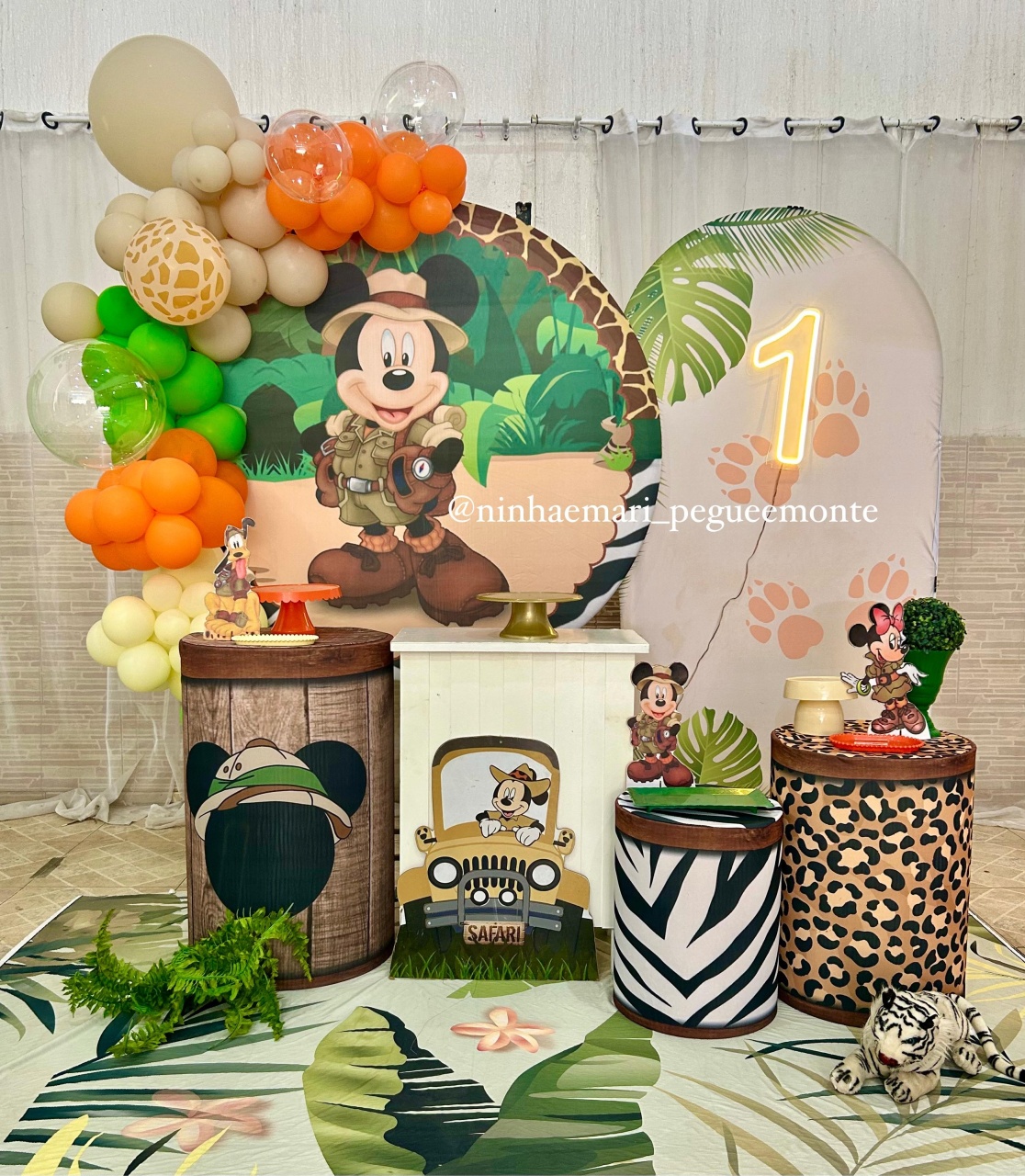 Decoração Diamante Mickey Safari  - N&M-pegue e monte