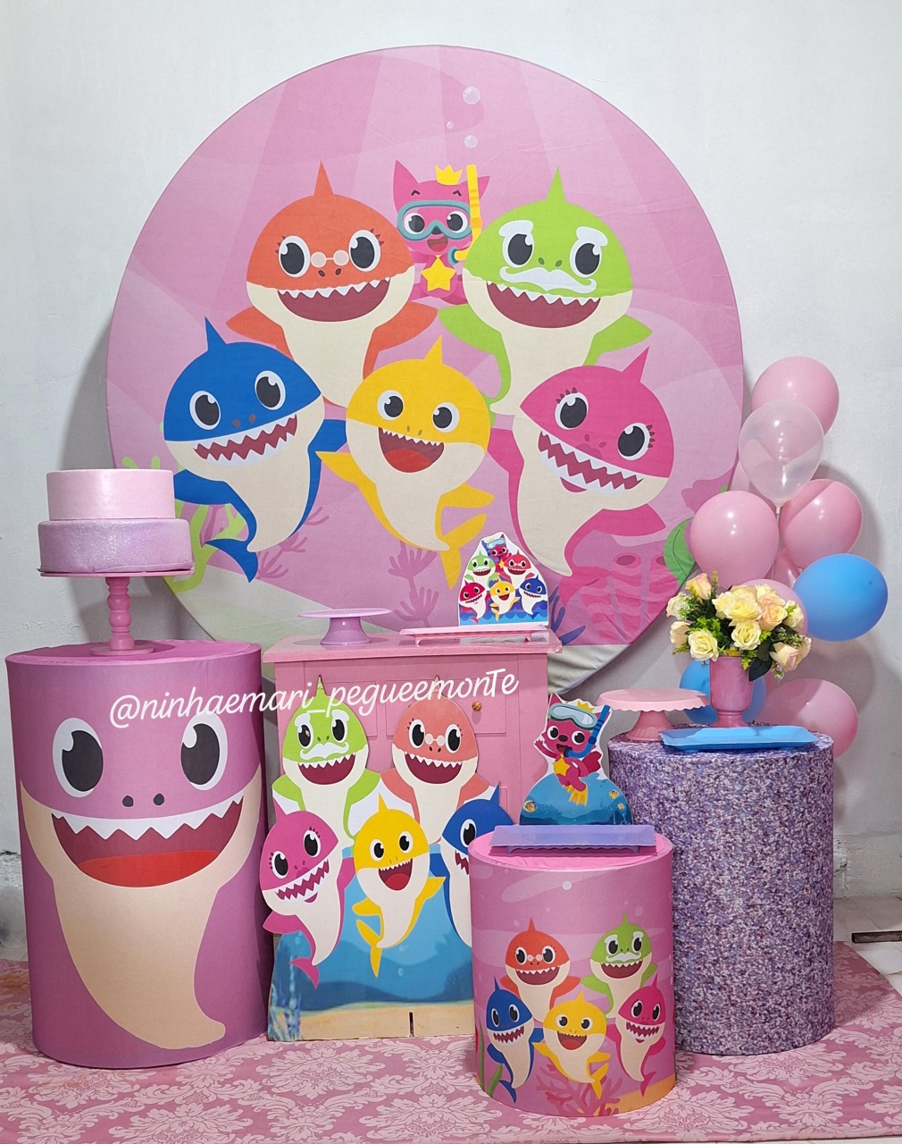Kit Ouro Baby Shark Menina  - N&M-pegue e monte