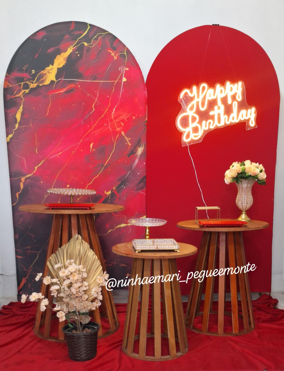 Kit Platina Marmore Vermelho  - N&M-pegue e monte