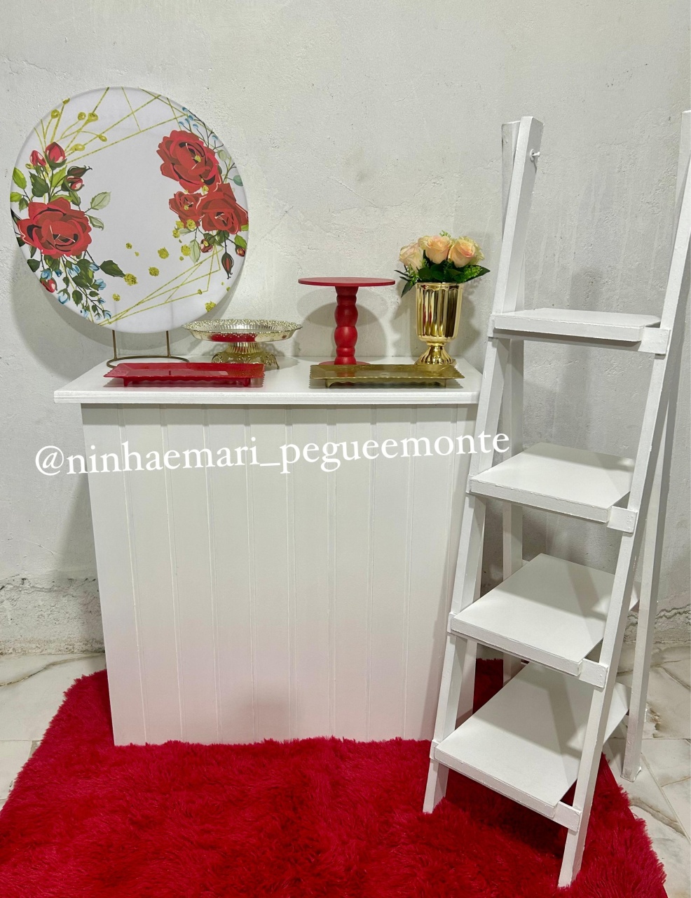 Kit Mesa Floral Vermelho - N&M-pegue e monte