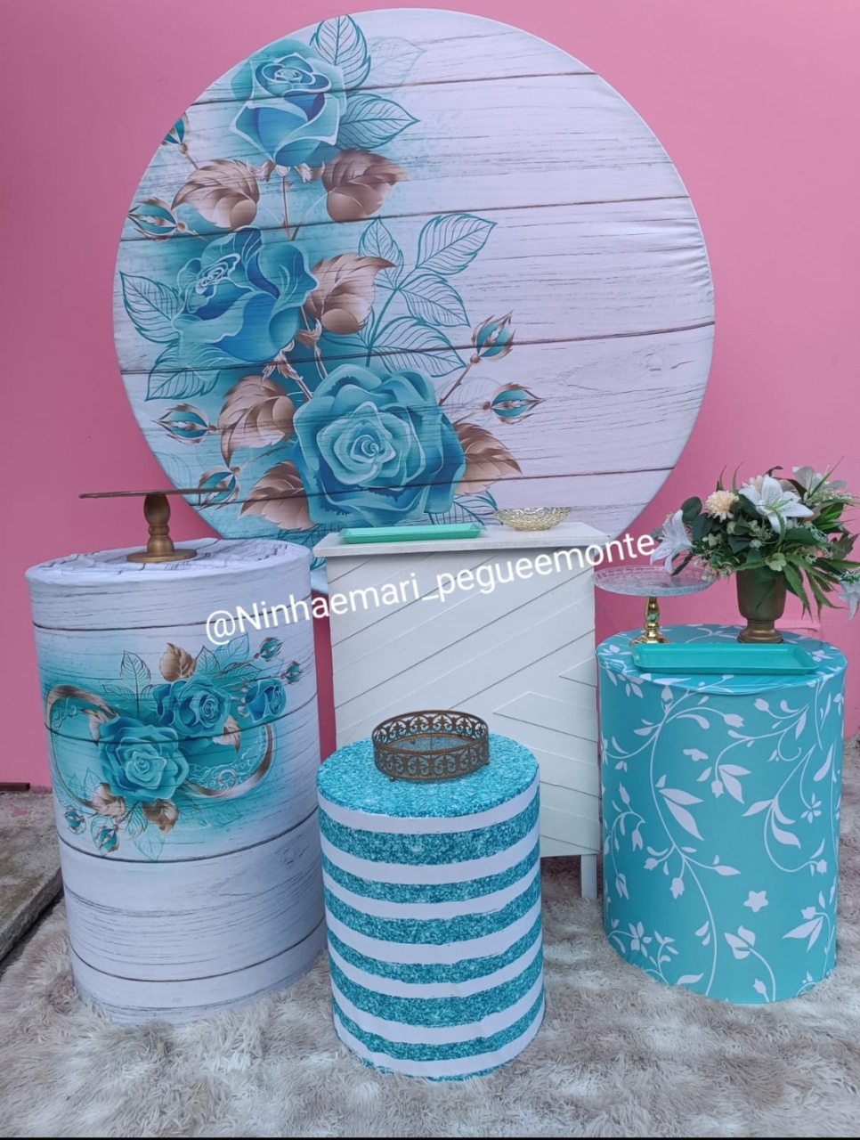Kit Ouro Floral Verde Agua - N&M-pegue e monte