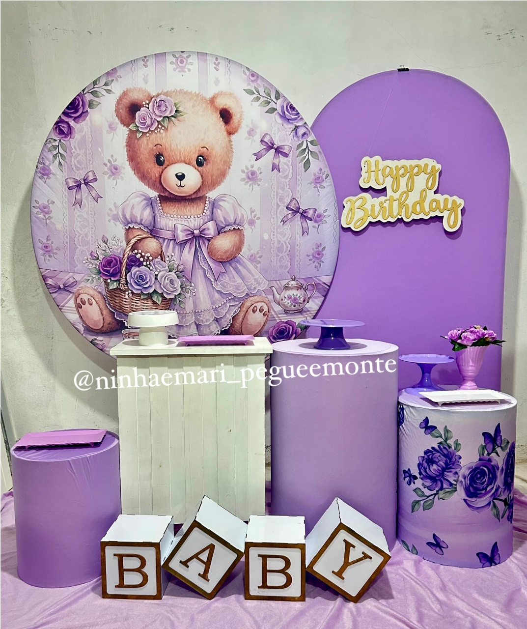 Kit Diamante Ursinha Lilas 2 - N&M-pegue e monte