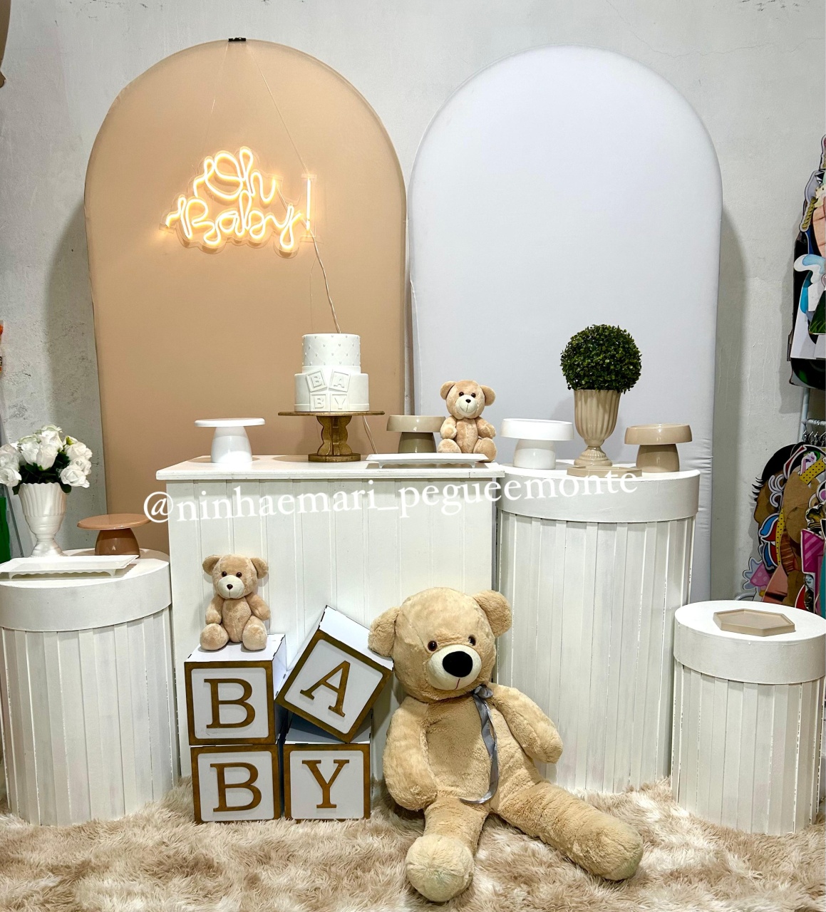 Kit Baby Bege E Branco - N&M-pegue e monte