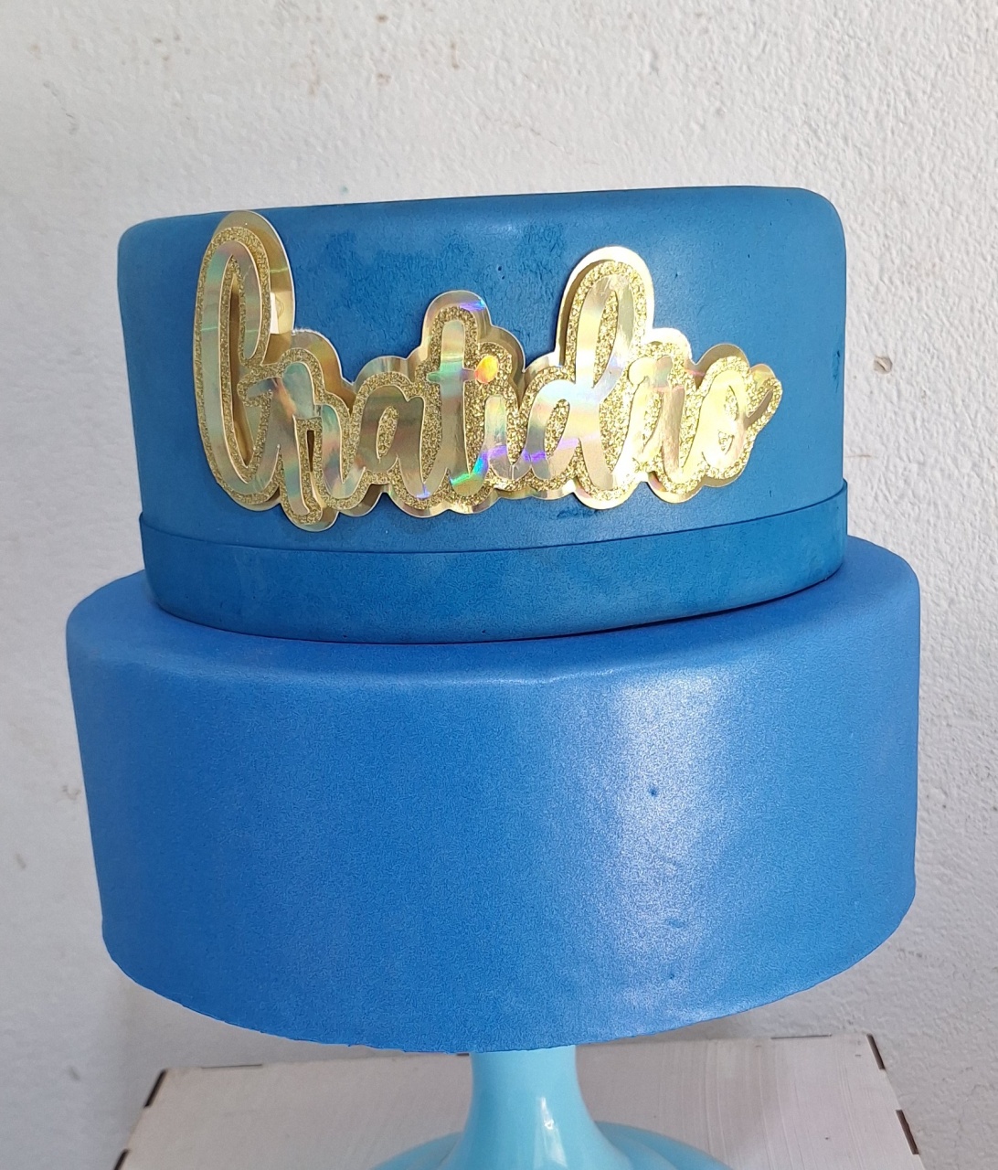 Bolofake Gratidão Azul - N&M-pegue e monte