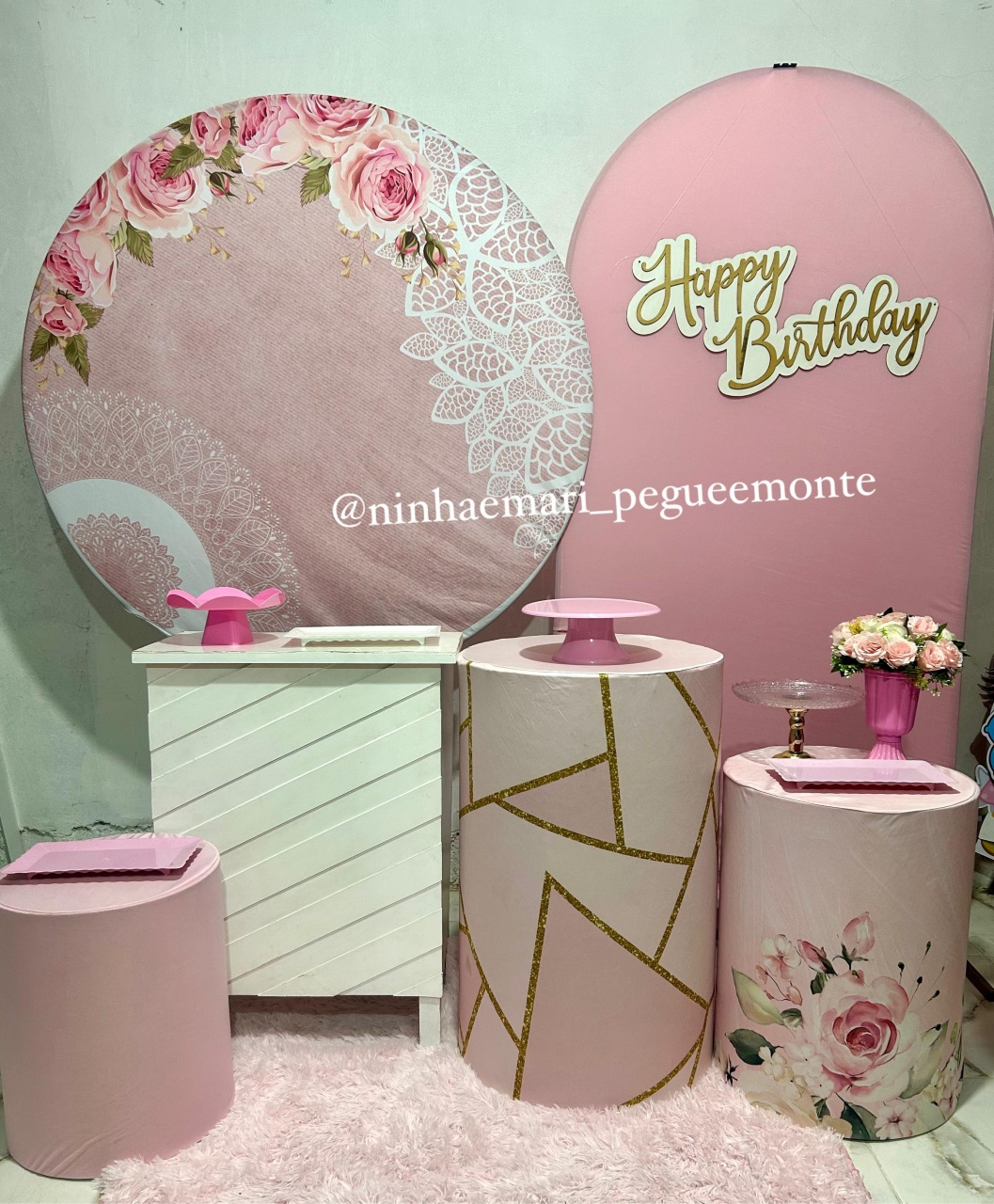 Kit Diamante Rosa Floral - N&M-pegue e monte