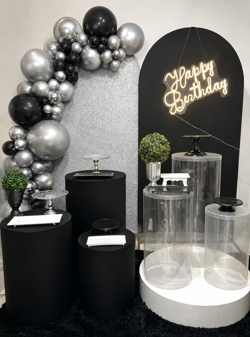 Decoração Luxo Preto Prata - N&M-pegue e monte