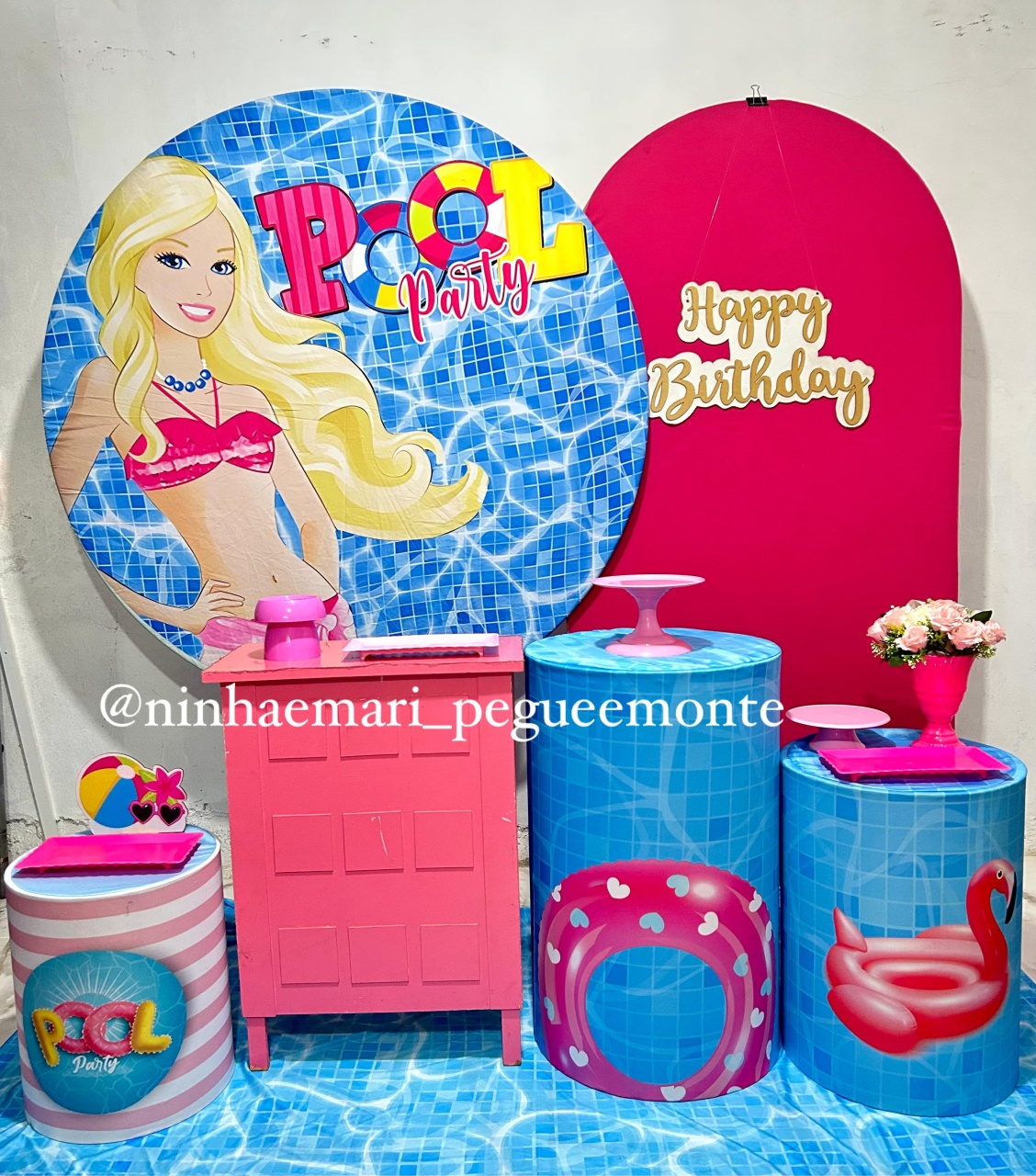Kit Diamante Barbie Pool Party  - N&M-pegue e monte