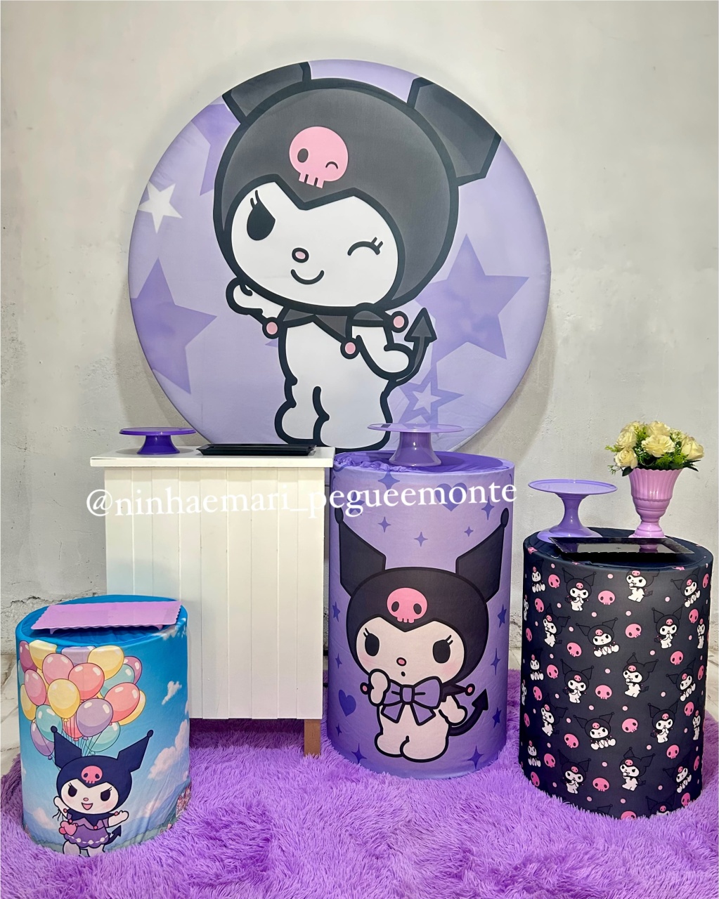 Kit Ouro Kuromi Lilas - N&M-pegue e monte