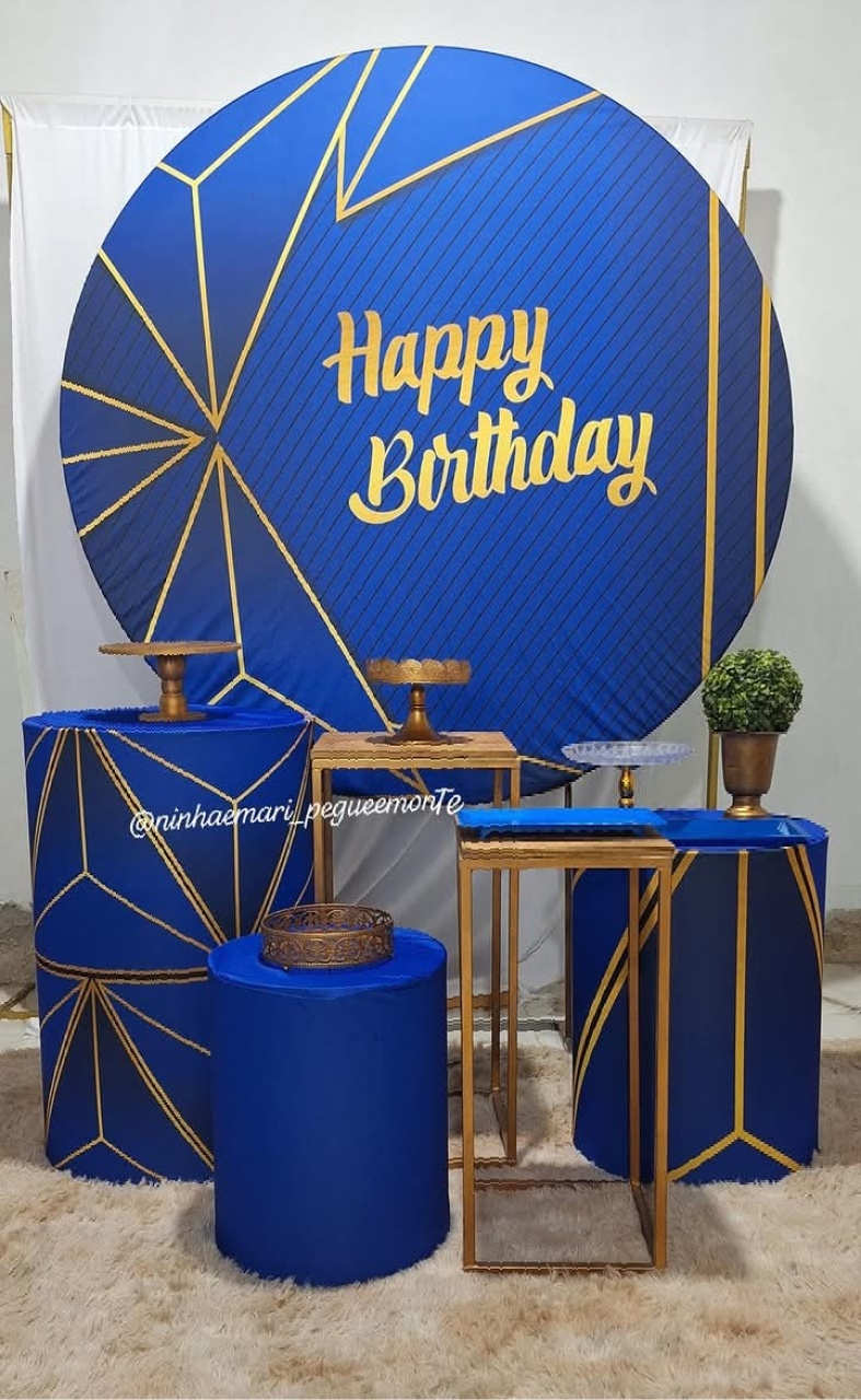 Kit Ouro Happy Birtday Azul - N&M-pegue e monte