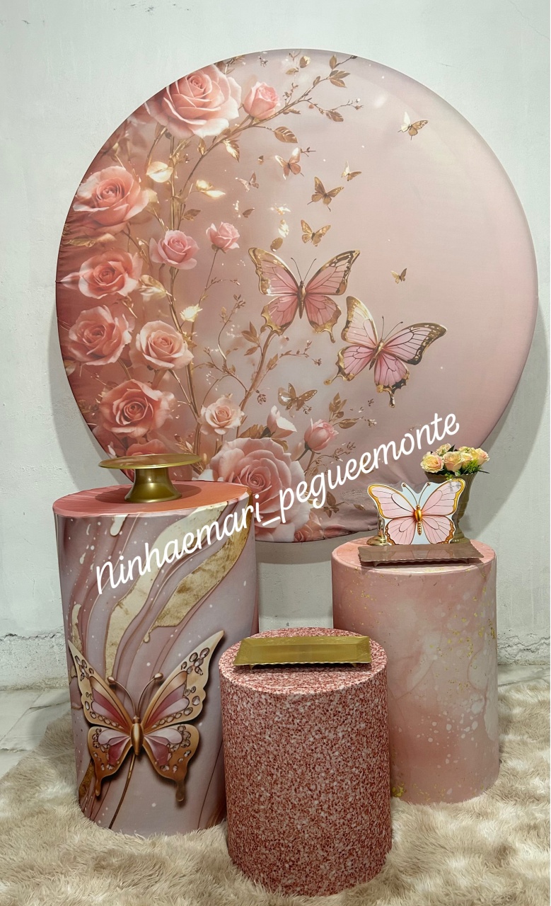 Kit Prata Borboleta Rose - N&M-pegue e monte