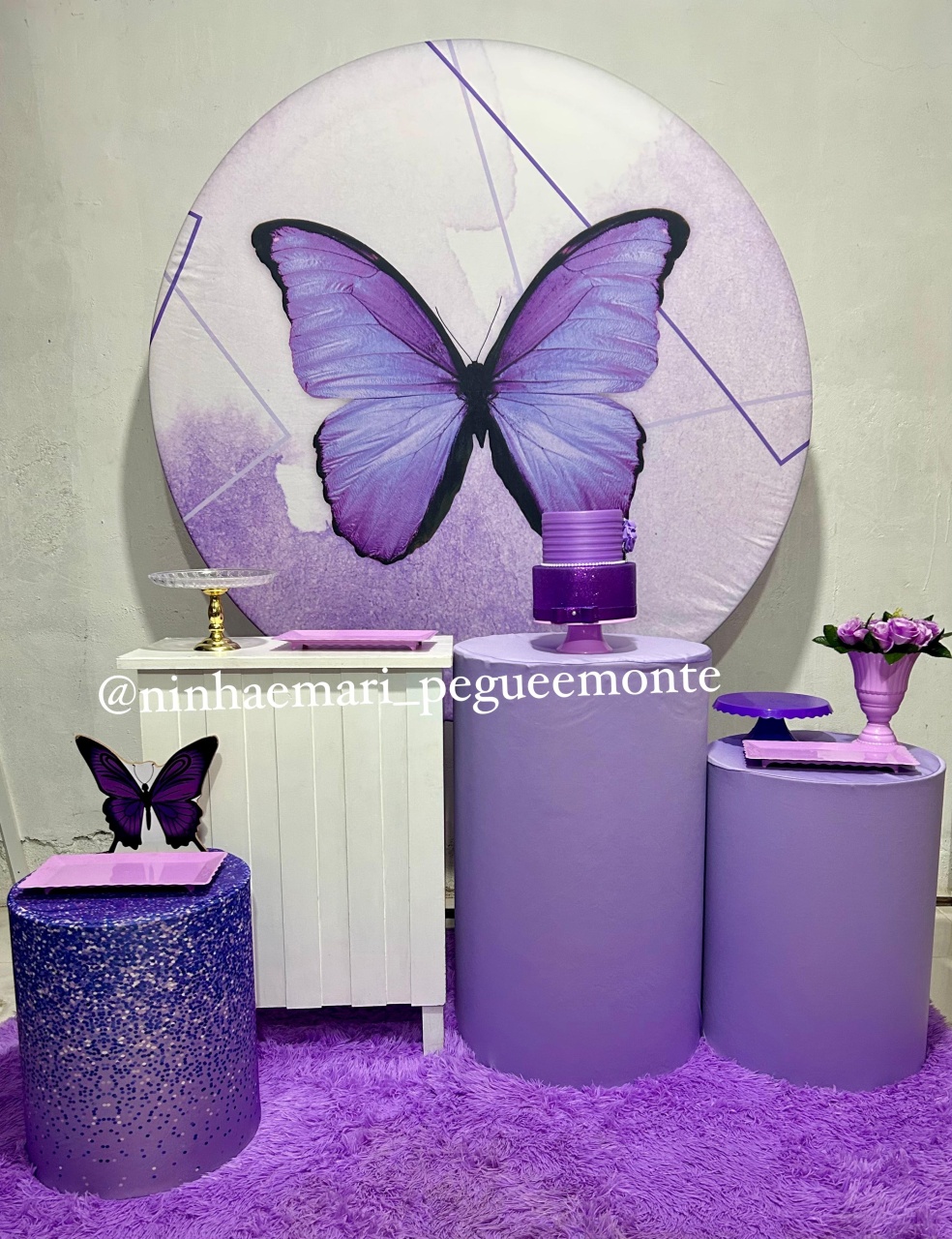 Kit Ouro Borboleta Lilas - N&M-pegue e monte