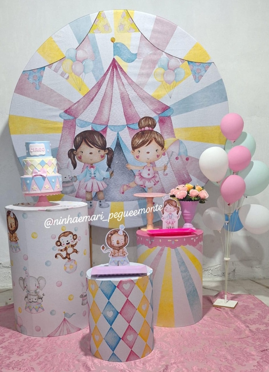 Kit Prata Circo Rosa 2 - N&M-pegue e monte