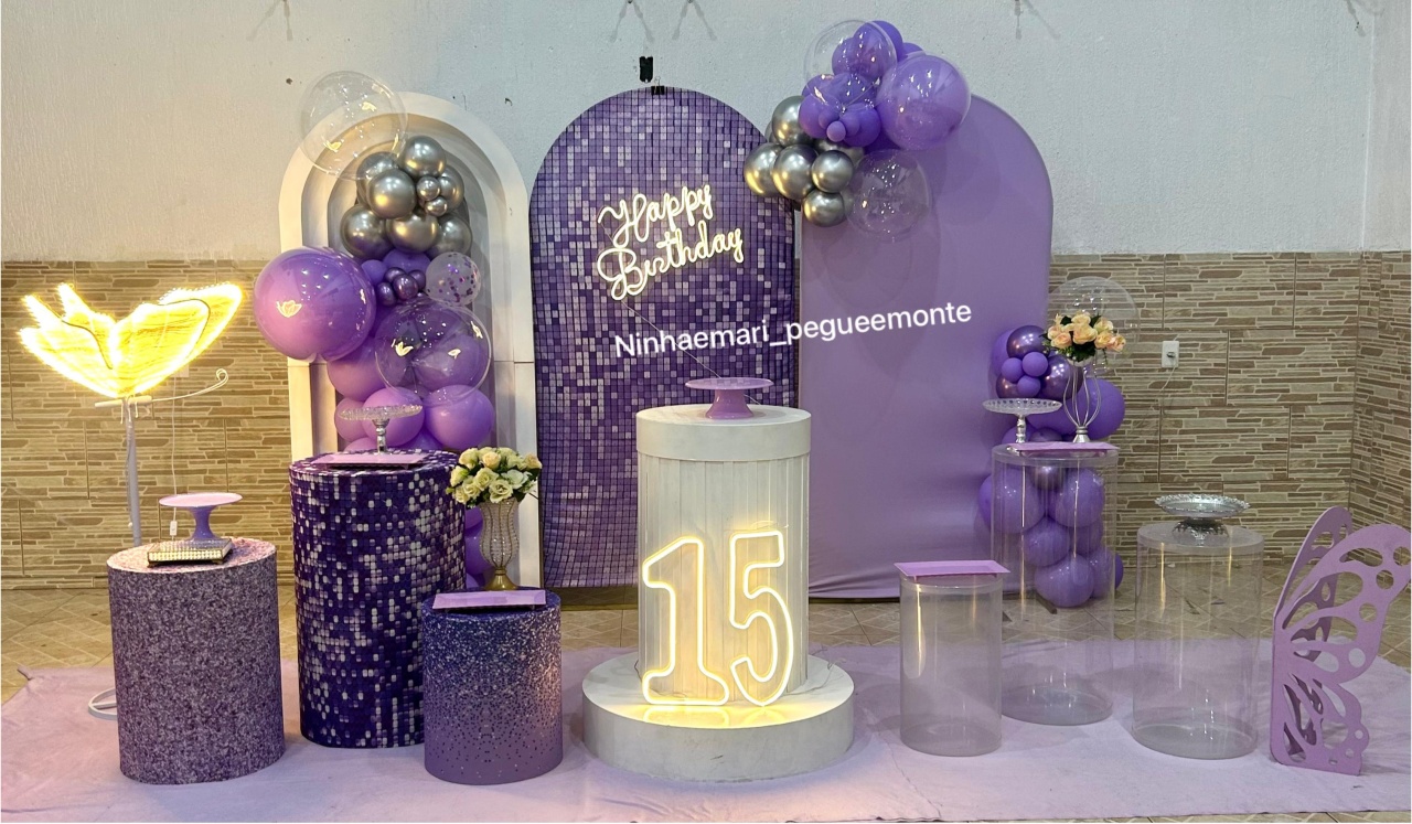 Decoração 15 Anos Lilas - N&M-pegue e monte
