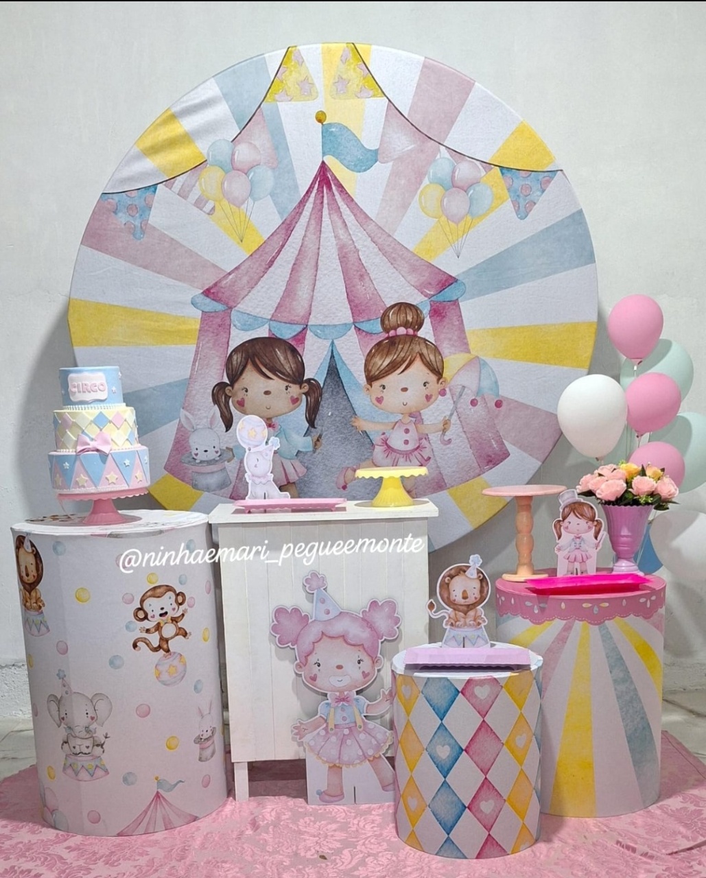 Kit Ouro Circo Rosa 2 - N&M-pegue e monte