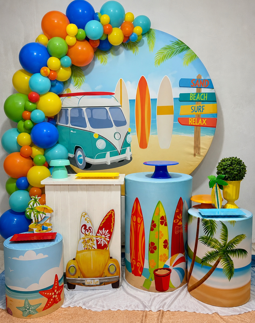 Decoração Kit Ouro Praia Surf - N&M-pegue e monte
