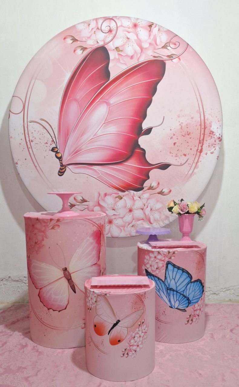 Kit Prata Borboleta Rosa - N&M-pegue e monte